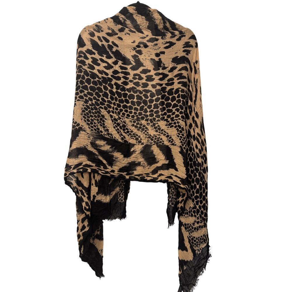 Express Leopard Tiger Animal Print Lightweight Open Shawl Wrap Scarf One Size - Picture 2 of 6
